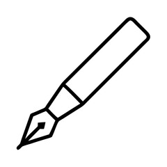 Fountain pen vector icon illustration, writing tool, ink pen, calligraphy pen, drawing pen symbol