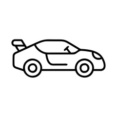 Outline drawing of a sports car with spoiler vector illustration for automotive design needs
