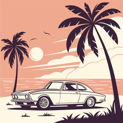 car on the beach