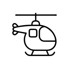 Outline drawing of a cartoon helicopter vector illustration aviation transport travel design