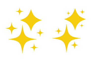 Star icon collection. Different star shapes. Twinkle star shape. Magic light Glint Flash effect. Vector illustration.