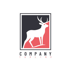 Deer Silhouette Logo Vector – Minimalist Wildlife and Nature Design