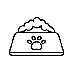 Dog food bowl vector illustration pet feeding supplies animal care and nutrition canine mealtime