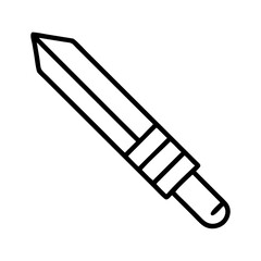Vector illustration of a medieval sword weapon icon for game design and fantasy concept art