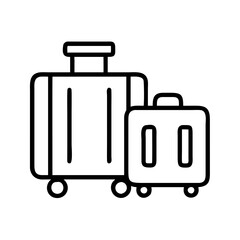 Illustration of travel suitcases on wheels for vacation trip and business travel concept design