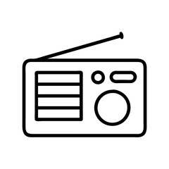 Vintage radio receiver icon vector illustration, broadcasting and listening device design element
