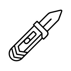 Utility knife box cutter vector icon stationery equipment tool for cutting and crafting needs
