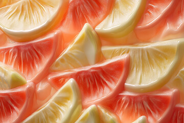 A Repeating Pattern of 3D-Rendered Fruit Slices