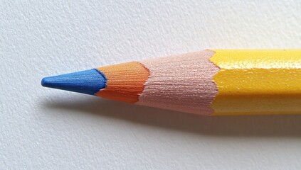 Close-up of a multi-colored pencil tip