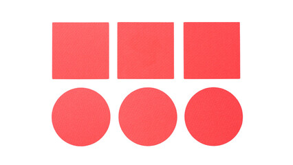 Red Shapes Squares and Circles Background Abstract Design