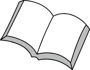 Open Book Silhouette Vector cartoon illustration Icon for School, Education, Library and Literacy collection Reading, Education, and Designs