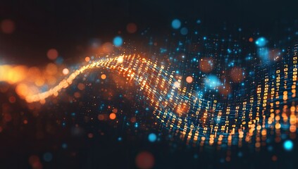 Obraz premium Abstract swirling digital particles