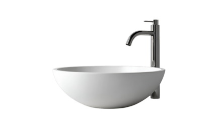 Modern sink designs for elegant bathrooms and kitchens isolated on a white background