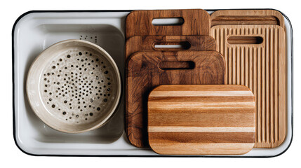 Woman peeling potato near sink in kitchen