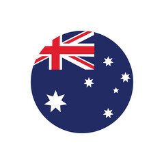 Australia Flag Round Icon Vector