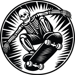 a bold black and white vector style illustration