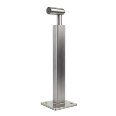 Steel handrail post isolated on transparent background