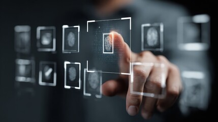 Biometric authentication with fingerprint scanning on a digital interface