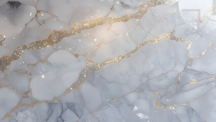 Abstract light blue and gold marble texture with natural veins