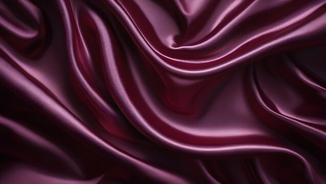 Luxurious deep plum silk fabric with elegant draping