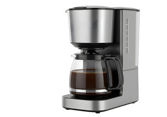 Stainless Steel Coffee Maker: Brew the Perfect Cup Isolated on Transparent Background
