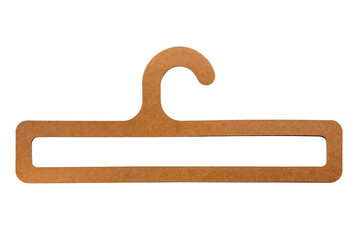 Cardboard hanger for clothes isolated