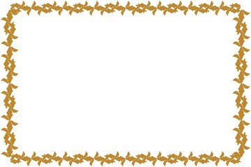 Simple Unique Frame with White Background, Golden Color Frame, Unique Style, Border Frame, Photo Frame
