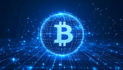 Bitcoin cryptocurrency digital symbol graphic