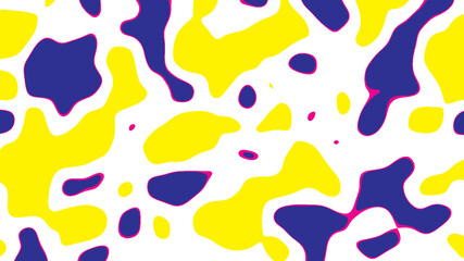 Organic shapes yellow blue pink white abstract