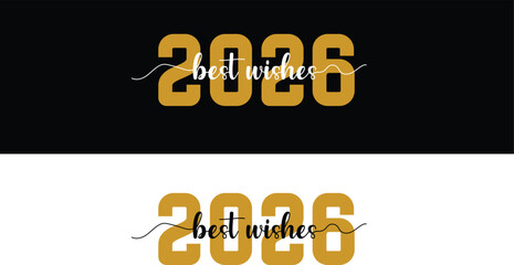 Best Wishes 2026 Typography Design – Elegant Greeting Graphic