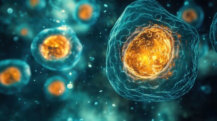 Abstract Image of Colorful Microbial Cells