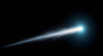 Cosmic Trail: A celestial display showcasing a bright, luminous streak of light cutting through the darkness.