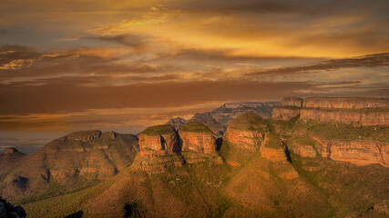 Three Rondawels Sunset in Mpumalanga Province, South Africa