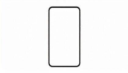 Minimalist smartphone frame outline with a blank screen, a vector template for digital mockups and modern technology concepts.