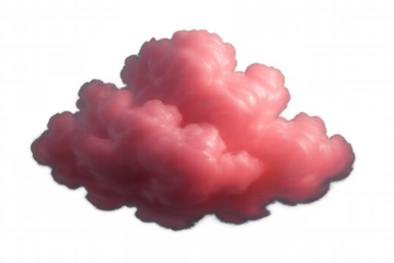 Pink cloud floating with transparent background, ideal for creative projects related to dreams, imagination, and sweetness