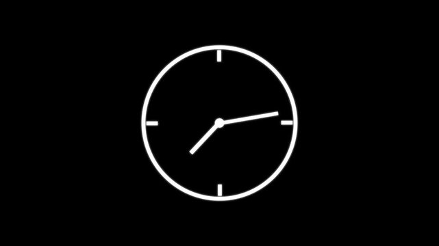 abstract new analog clock icon animation