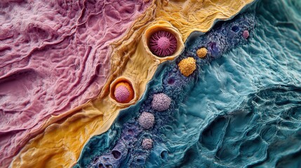 Abstract Cellular Textures in Vibrant Colors