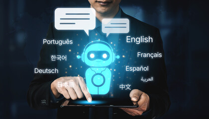 Global communication with multiple languages, digital translation tools, multilingual technology, cross-cultural communication, and virtual language learning environments. Spline