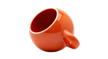 Isolated Orange Mug on Side