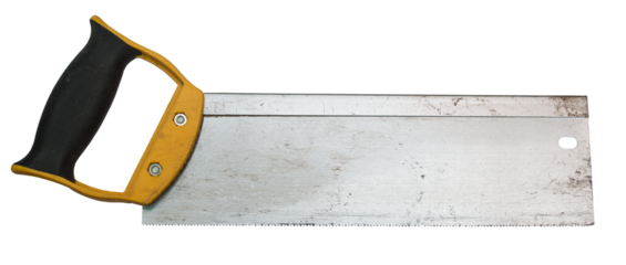 Serrucho de hoja gruesa. Imagen aislada. Fondo transparente