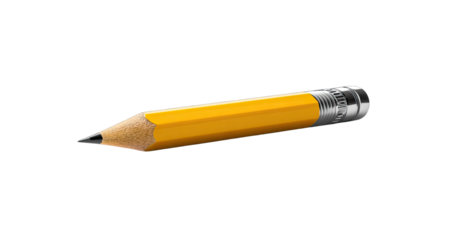 A sharpened yellow pencil, angled, against a black background.  A metallic tip and end cap are visible