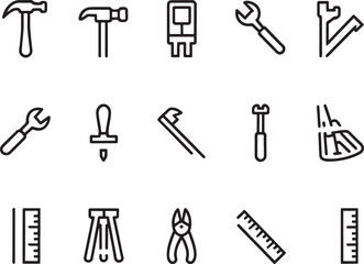 Fototapeta premium furniture tools icon bundle set line art transparent background