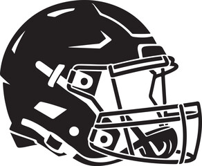 Black American football helmet with face mask and white accents sport game