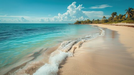 Nature&rsquo;s Canvas: Stunning Photography of Beach Natural Scenery &ndash; Golden Sands Meeting Turquoise Tides, Driftwood Scattered Along the Shore, Seashells Glinting in Sunlight, and Dunes Adorned with Coast