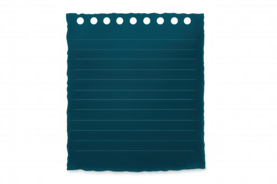 Ragged blue notebook paper sheet showing lined texture, transparently positioned for creative text placement