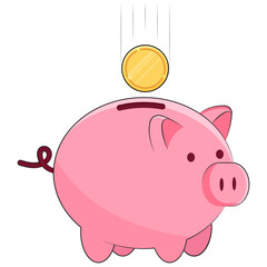 Piggy Bank Vector Illustration