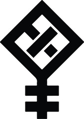 Obraz premium Japanese Mon Symbol: Geometric Design Element.