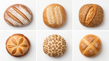 6 image of different bread