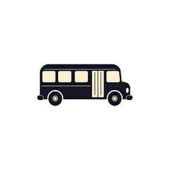 School Bus Icon: Transportation, Vehicle, Education,  Clipart, Vector Graphic, Illustration, Dark Background