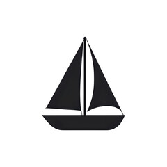 Mysterious Silhouette: A Dark Sailboat Icon